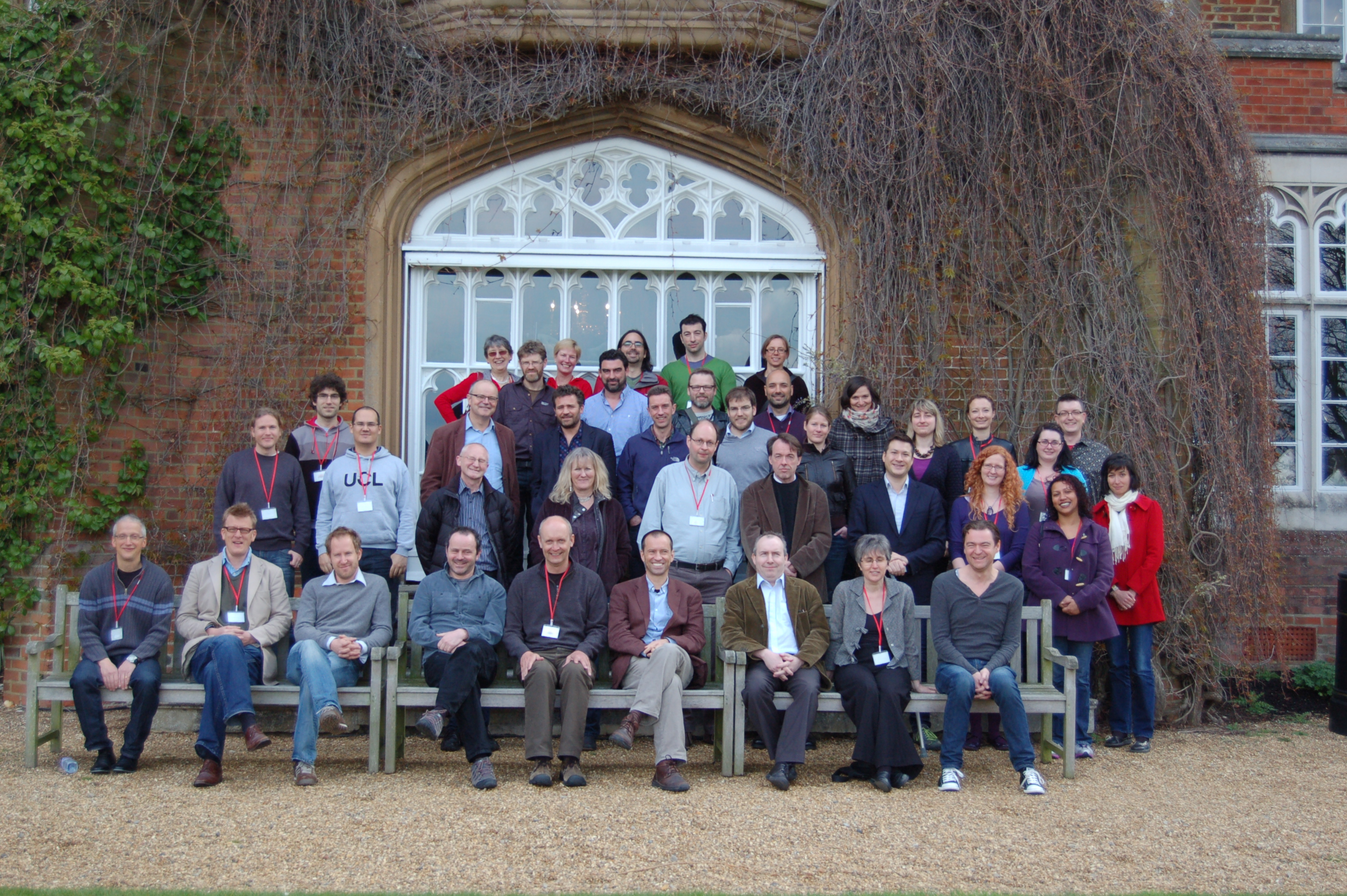 Research Department of Genetics, Evolution and Enviroment team photo outside Cumberland Lodge