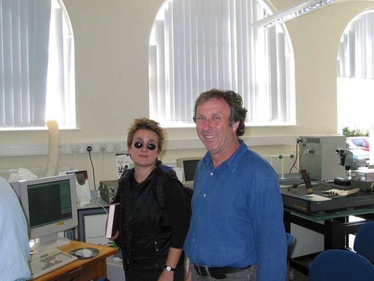 David Ogden with colleague in Plymouth in 2002