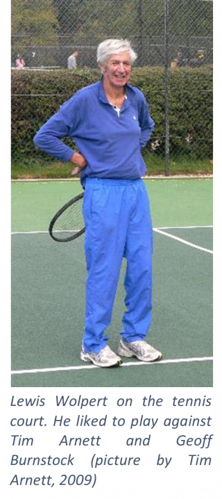 Lewis Wolpert playing tennis