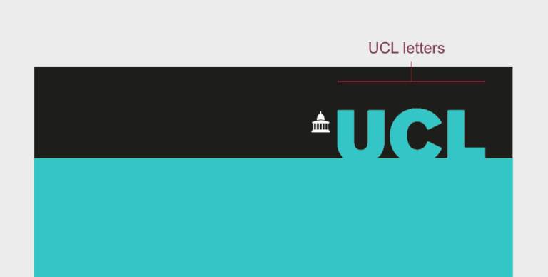 UCL banner example - black banner on vibrant blue background