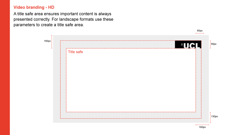 Example of title safe area for HD content