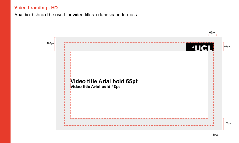Typeface size example for HD video content