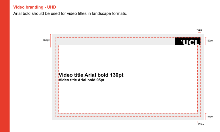 Typeface size example for UHD video content