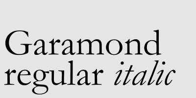 Garamond as secondary typeface