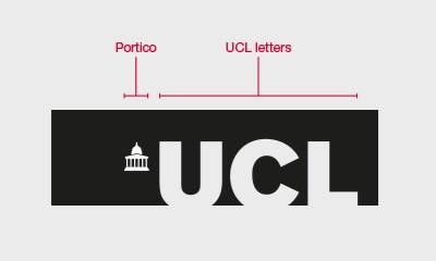 UCL logo - black on grey (with description)