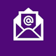 icon email envelope - purple square