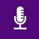 icon microphone - purple square