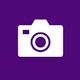 icon photo camera - purple square