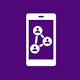 icon social media on phone - purple square