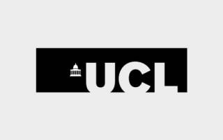 UCL logo - black on grey