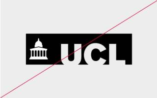 UCL logo - Don't change the size or position of the portico