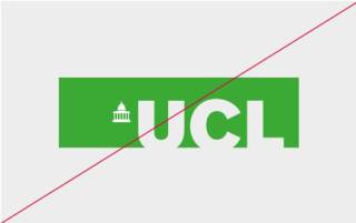 UCL logo - Don't use colours not in the colour palette