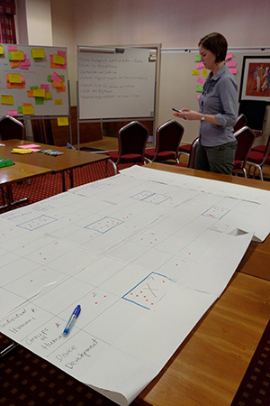 Matrix of challenges and solutions for Bridging the Gaps Sandpit