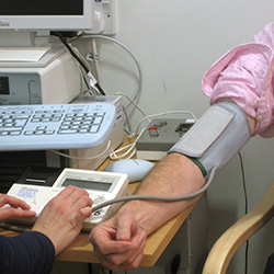 Participant having their blood pressure taken