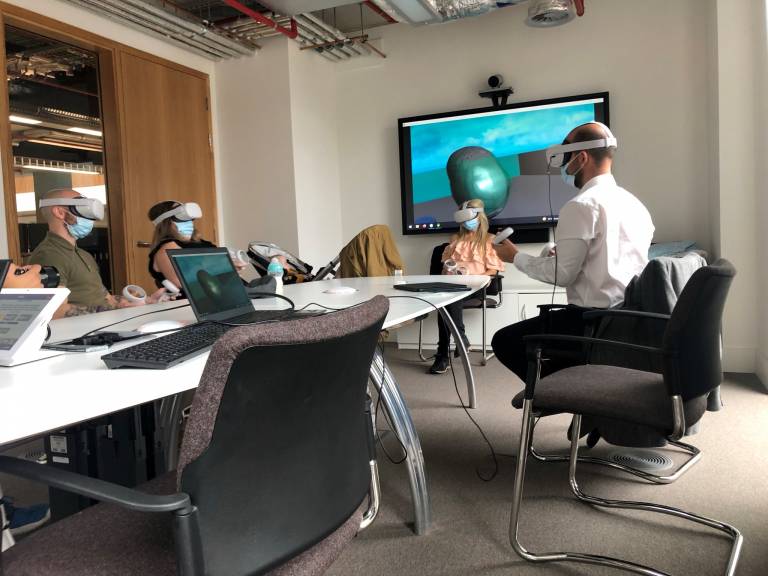 image of carers using virtual reality headsets 