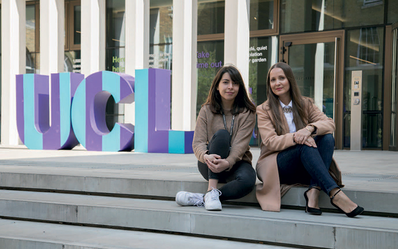 two women with ucl logo