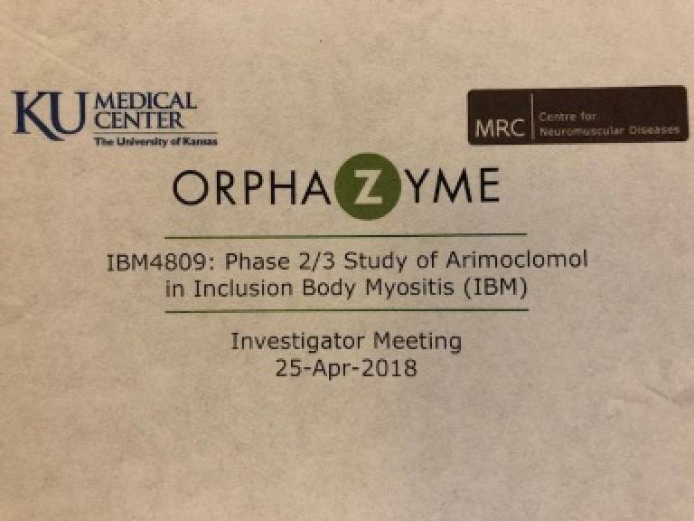 Kick off meeting for Orphazyme arimoclomol trial