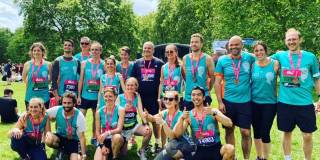 CNMD runners team standing in Green Park after the 2022 10k race