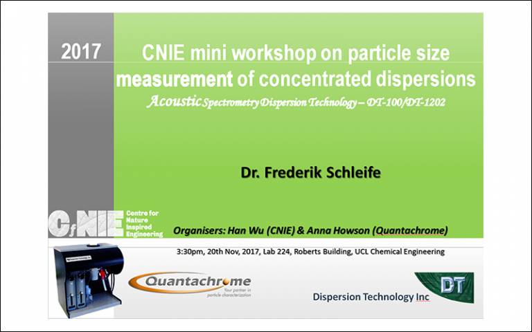 CNIE / Quantachrome mini workshop - 20th November