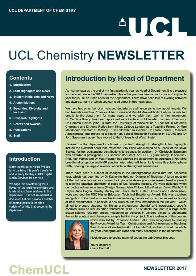 2017 Chemistry Newsletter…
