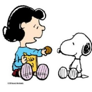 Cartoon of Lucy and Snoopy