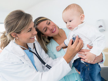 paediatrician with child