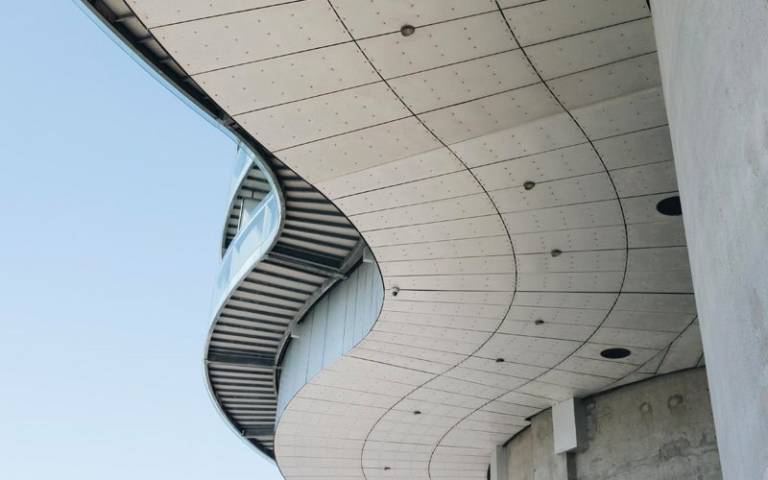 Image of curved concrete building facade