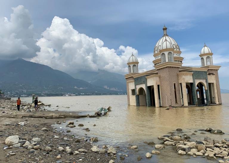 Sulawesi floods and damaged infrastructure