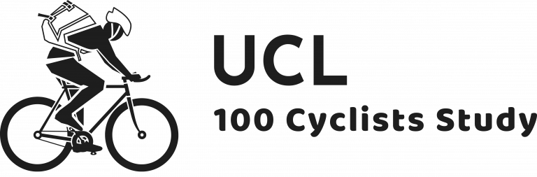 Logo for the 100 Cyclists project (figure on a bike)