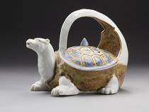 Ceramic sake flask in shape of turtle
