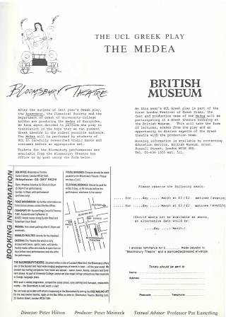 1988 Medea British Museum poster back