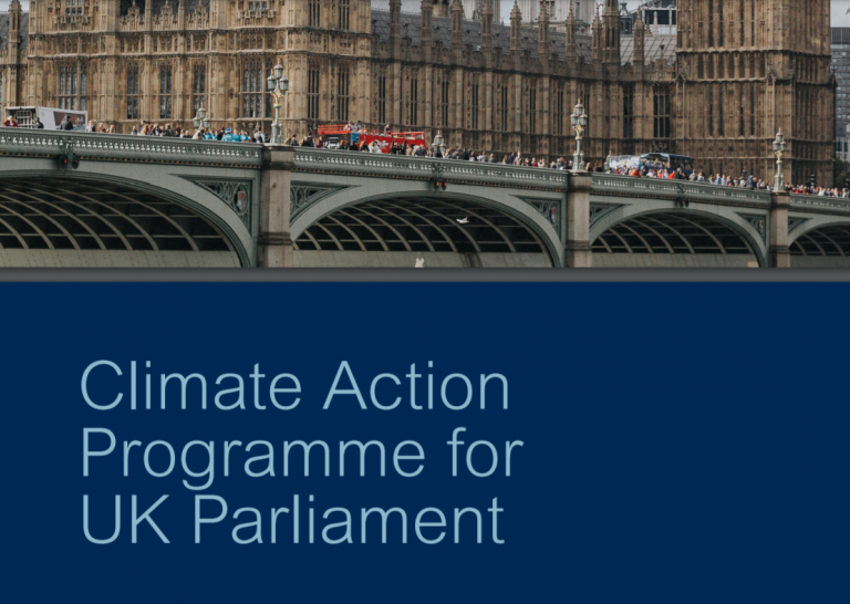 Climate Action Programme for UK Parliament front cover image