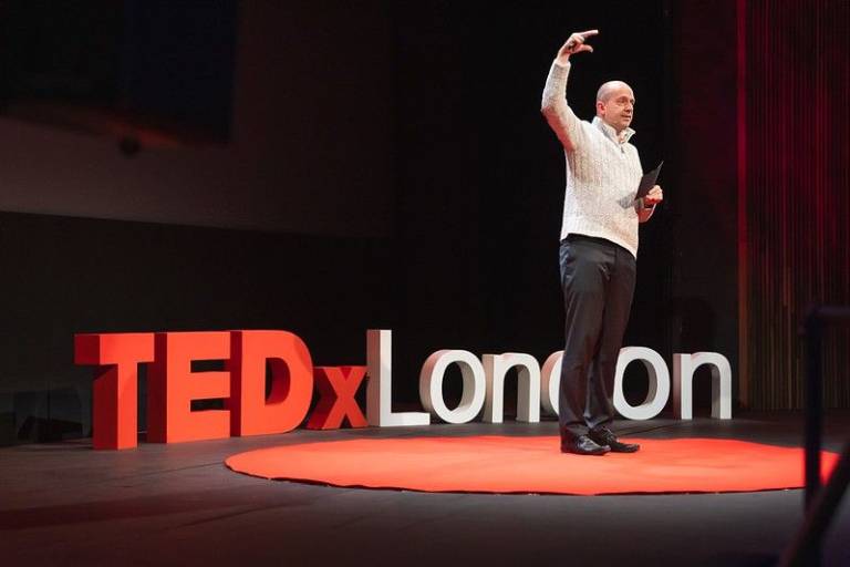 Kris De Meyer speaks at TEDxLondon Countdown