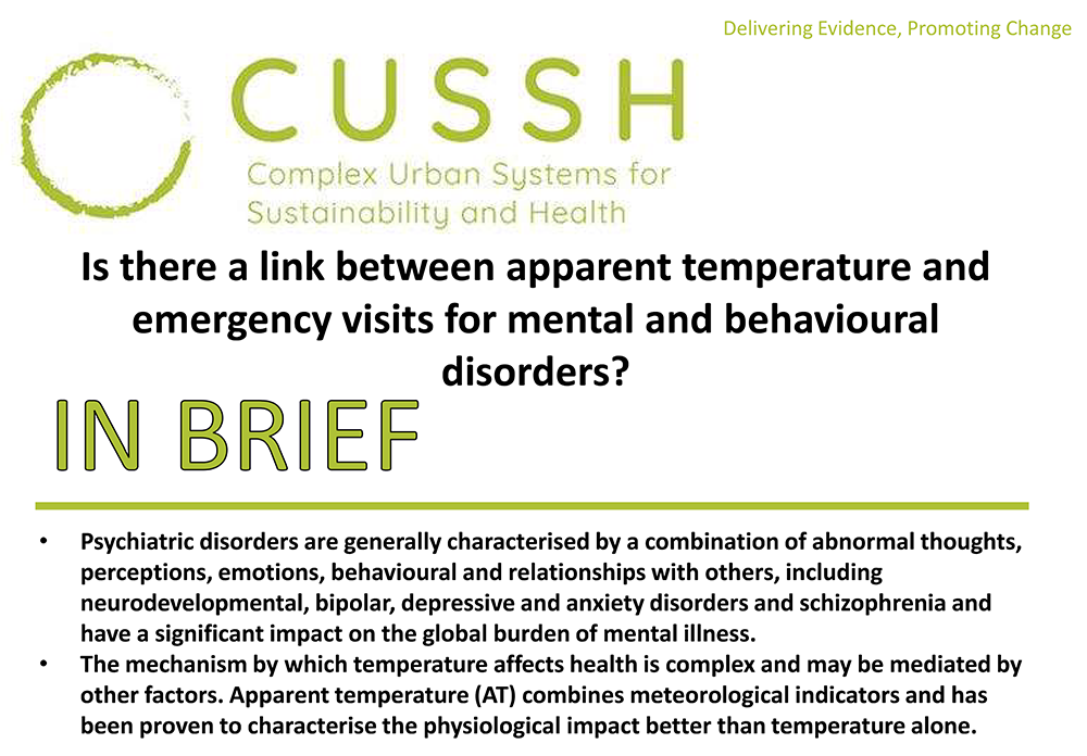 Is there a link between apparent temperature and emergency visits for mental and behavioural disorders?