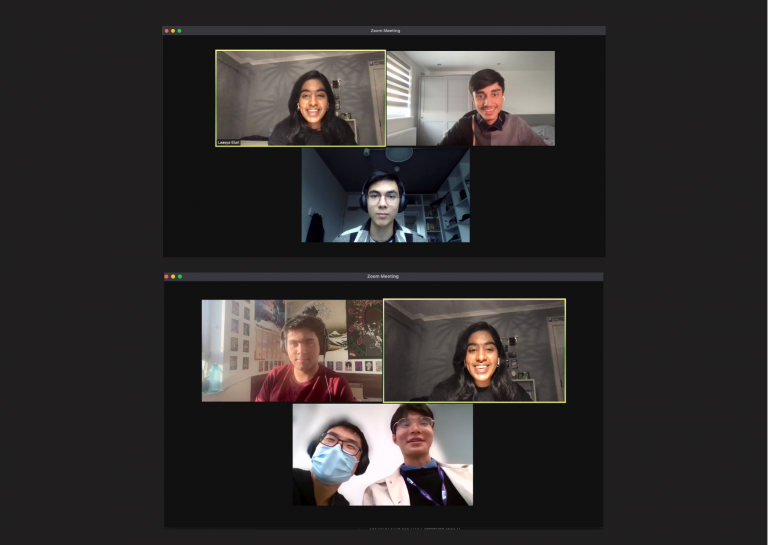 Screenshot of students on a video call during programming tutoring