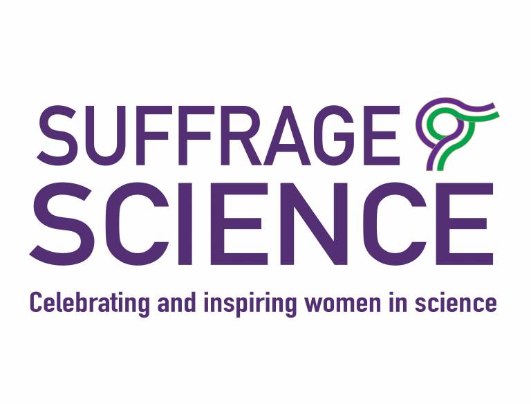 Logo reads: Suffrage Science - Celebrating and inspiring women in science