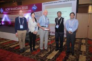 Professor Peter Kirstein CBE and group at ACM Mobicom 2018