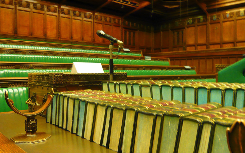 The government dispatch box in the House of Commons