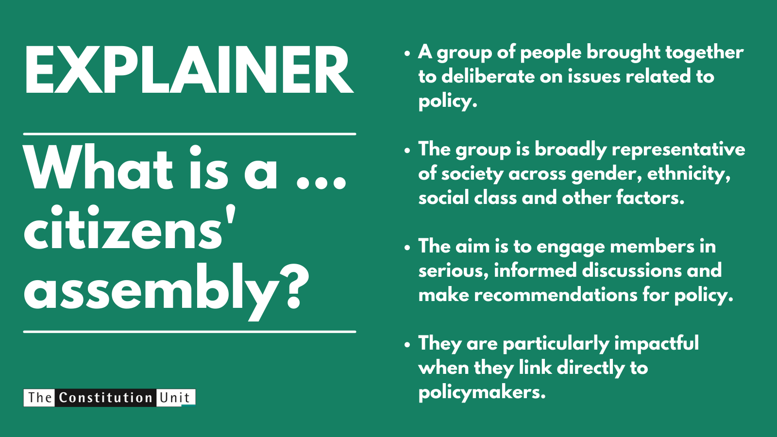 What is a citizens' assembly?