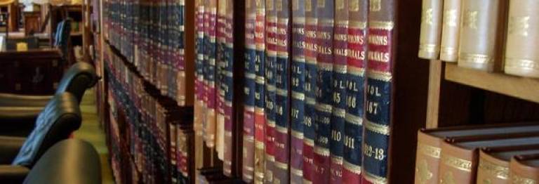 Archive of legislation on bookshelves 