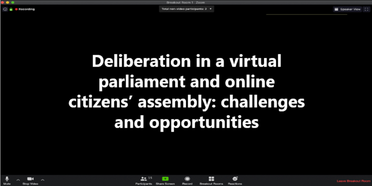 Virtual parliament and online citizens' assembly