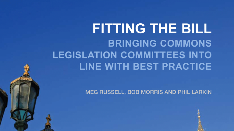 Part of front page of the 'Legislative Committees at Westminister: The Case for Reform' report.