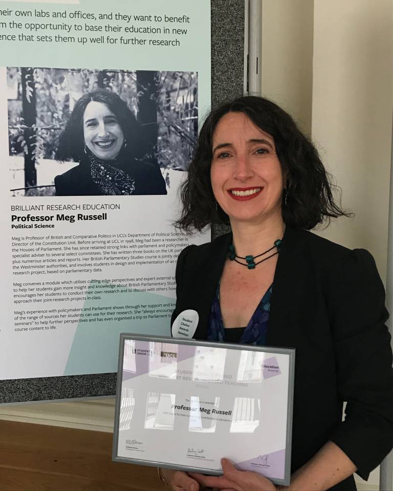 Meg Russell wins Student Choice Award 2019