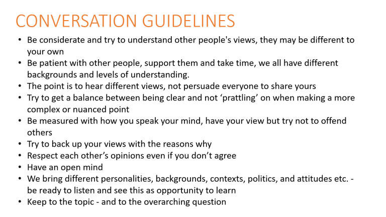 Members' conversation guidelines
