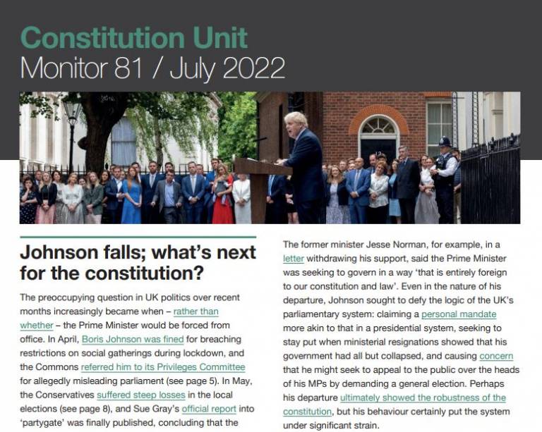 Monitor 81: Johnson falls; what’s next for the constitution? 