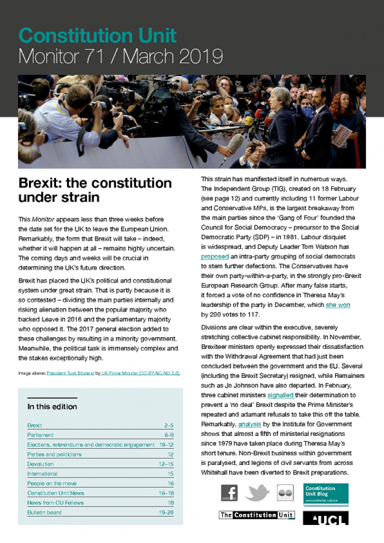 Monitor 71 Brexit: the constitution under strain