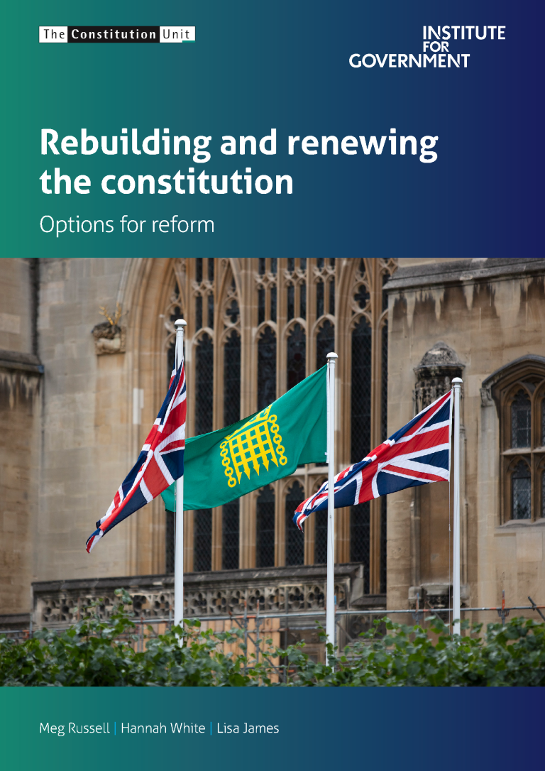 Front cover: Rebuilding and renewing the constitution: options for reform