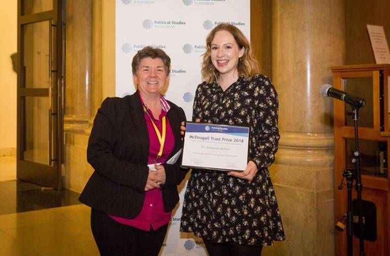 Rebecca McKee receives Arthur McDougall Fund prize from PSA
