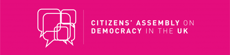 Citizens' Assembly on Brexit logo on pink background