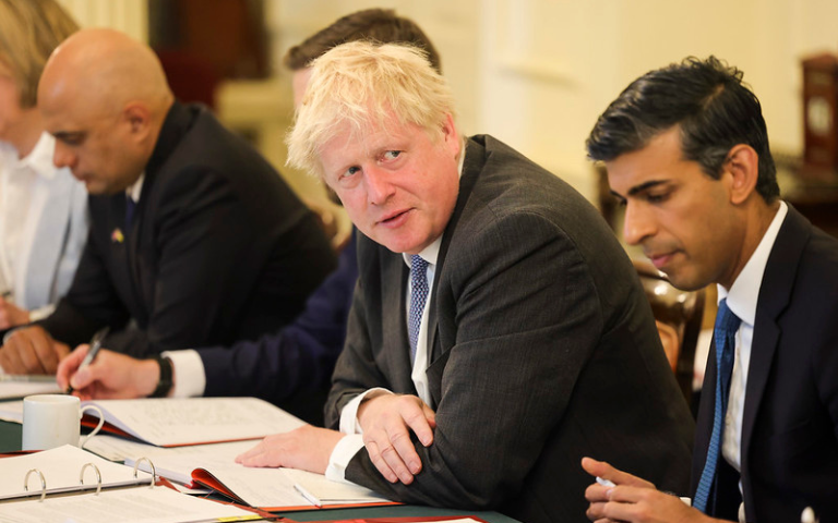 Boris Johnson at a cabinet meeting